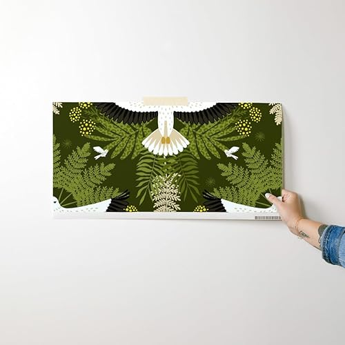 Miniatura 7 de Spoonflower Muestro de papel tapiz extraíble - Woodland Damasco Pájaro Botánico Moderno Selva Halcón Búho Helecho Hojas Papel pintado personalizado