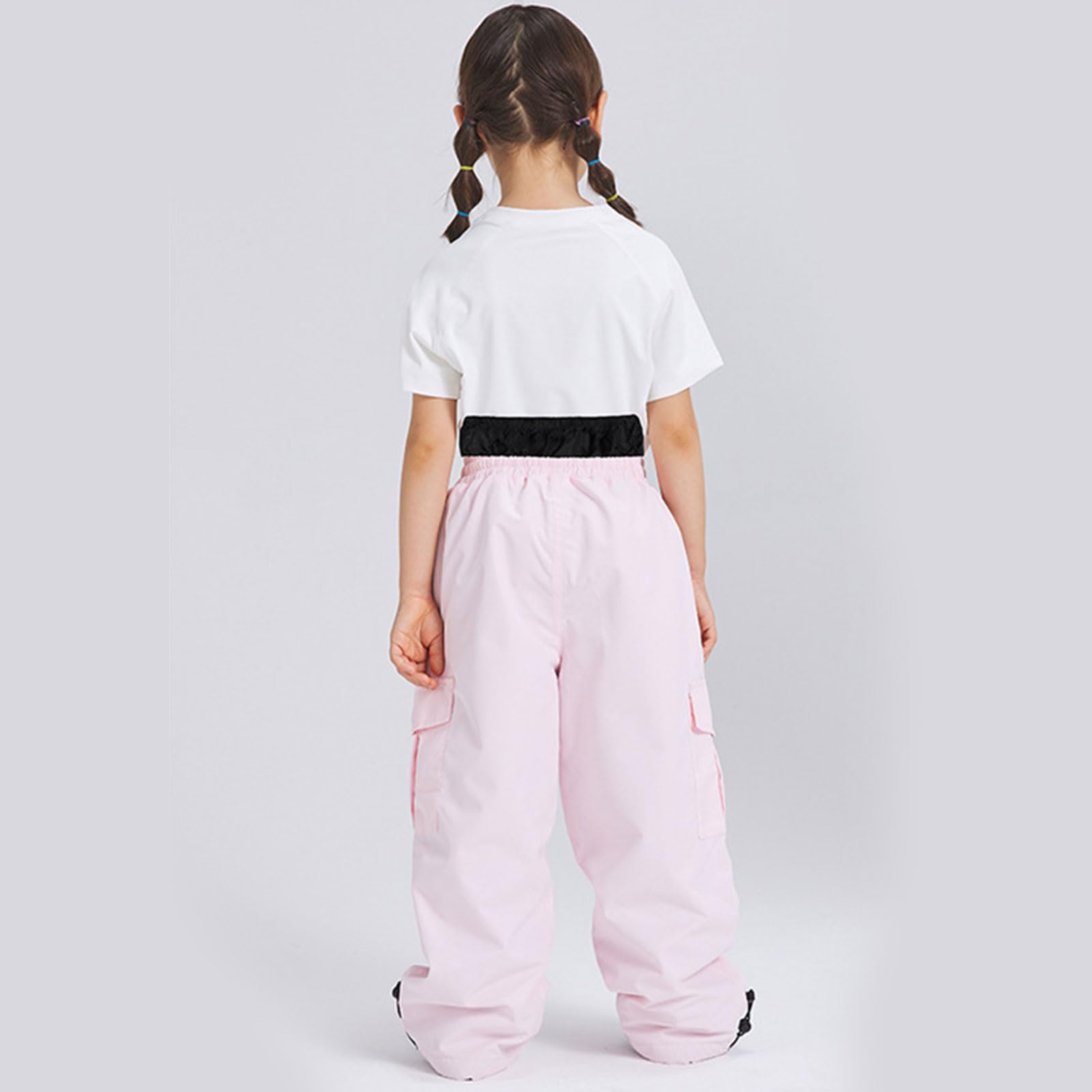 Traje de nieve infantil de 2 piezas, chaqueta de esquí + pantalones de esquí, impermeable, cortavientos, transpirable, con capucha, para niños y niñas, traje de esquí de invierno, rosa, 150