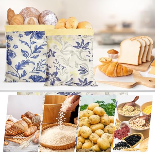 Lot De 2 Sacs À Pain Réutilisables En Cire D'abeille Avec Bande Élastique Et Mousqueton Pour Les Pâtisseries Au Frais Et Garder Le Pain – vue 7