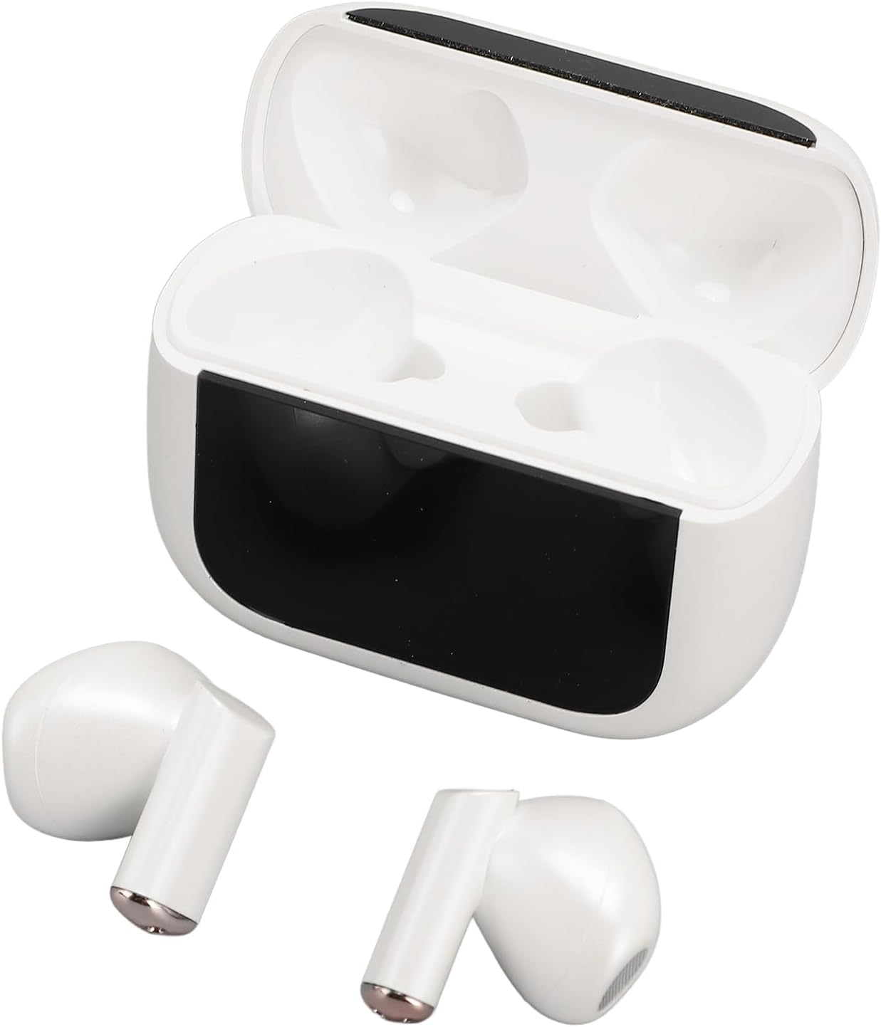 Yunseity Cordless Earbuds, Bluetooth Headphones, ENC Noise Cancelling in Ear Earphones with LCD Color Touch Screen, Smart Touch Control Bluetooth Earbuds for Laptop Phones Sports Workout