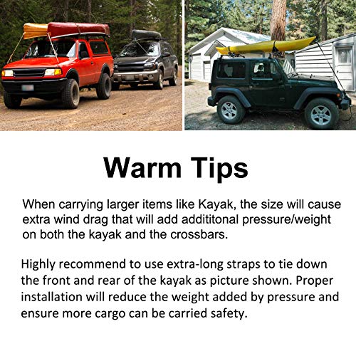 ALAVENTE Saddles Kayak Carrier Boat Surf Ski Roof Top Mounted on Car SUV Crossbar, Universal Kayak & Canoe Car Racks