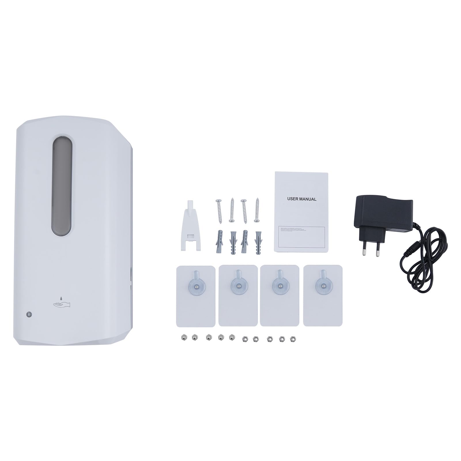 2 dispensadores de jabón automáticos con sensor de infrarrojos, depósito de 1000 ml, dispensador de desinfectante sin contacto, dispensador de jabón montado en la pared, juego para hoteles