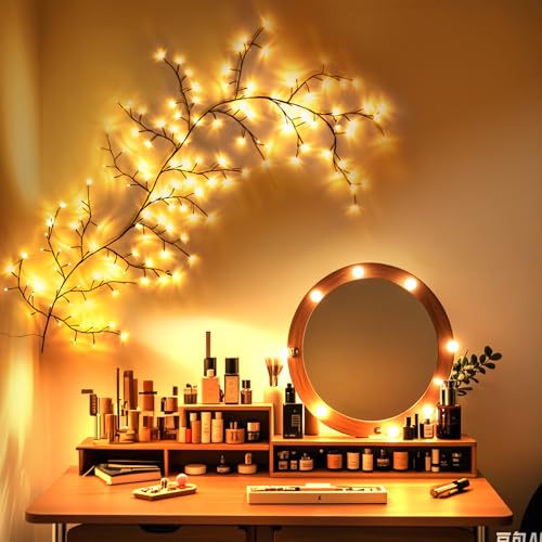 VANTREEGAO Enchanted Willow Vine Lights with Remote, Christmas Branch Lights with 144 LED for Indoor Outdoor, Artificial Plants Tree Swags Decorations for Walls Bedroom Home Decor (1pc) - image 5