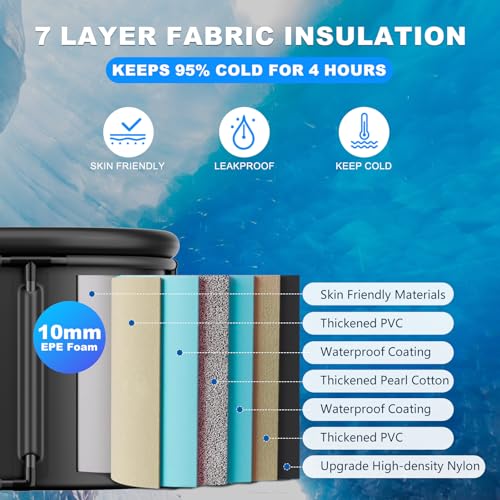 Image of AS ColdPlunge Upgraded XXL Oval Ice Bath Tub for Cold Plunge, 148Gal Inflatable Ice Pod with Insulated Lid, Sturdy Frame, Chiller Compatible, Portable Cold Plunge Tub for Recovery Indoor & Outdoor