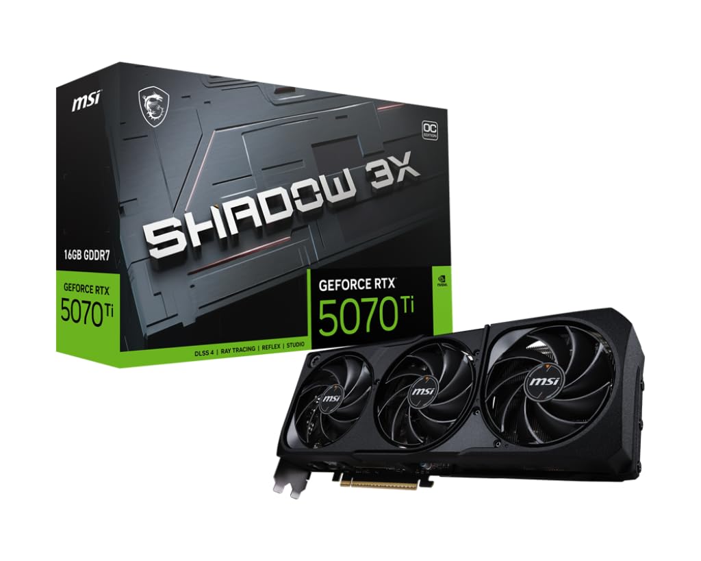 Msi Geforce Rtx 5070 Ti 16G Shadow 3X Oc Nvidia 16 Gb Gddr7
