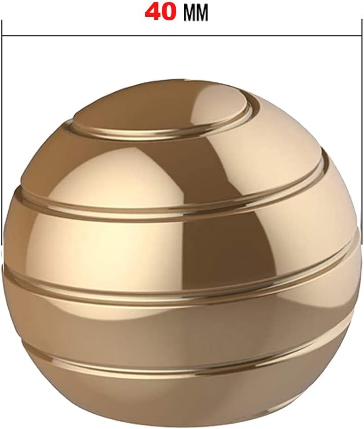 Panshi Metal Kinetic Desk Toy, Optical Illusion Fidget Spinning Top Ball, Unique Executive Stress Relief Gift for Adults & Kids