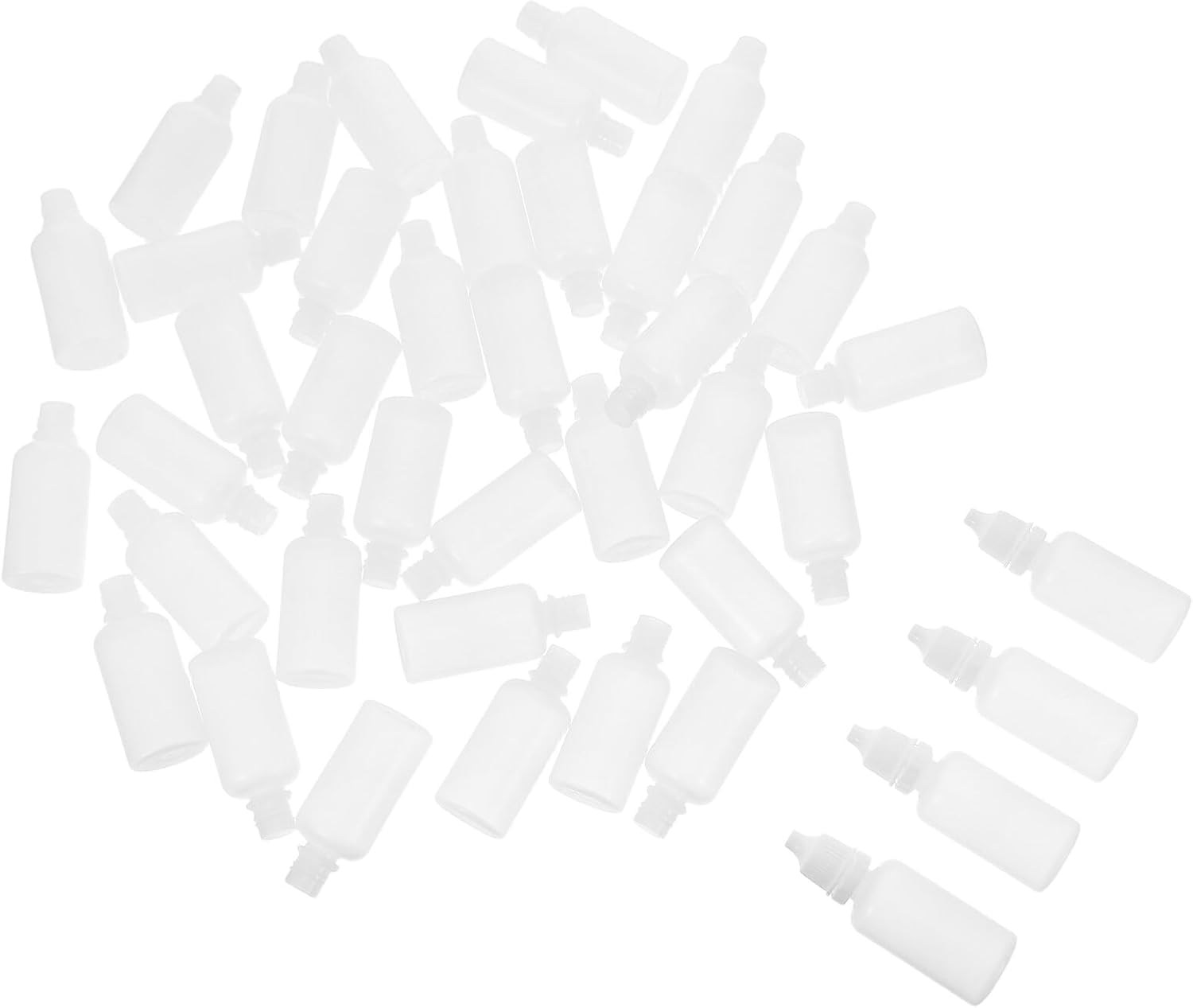 FAVOMOTO 100pcs 20ml Plastic Dropper Bottles Squeezable Eye Liquid Storage Containers with White Caps for Lab Use and Travel
