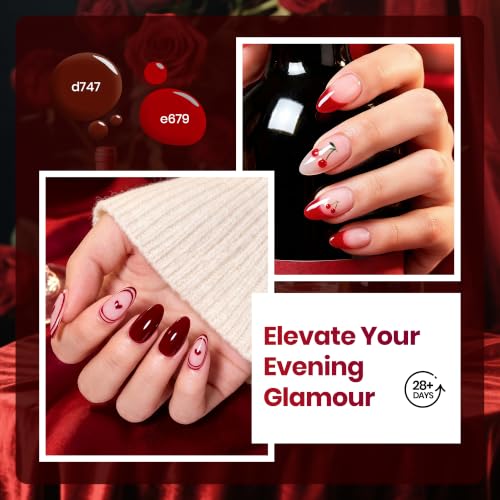 Image of Beetles Burgundy Gel Nail Polish Set, 6 Red Wine Colors Gel