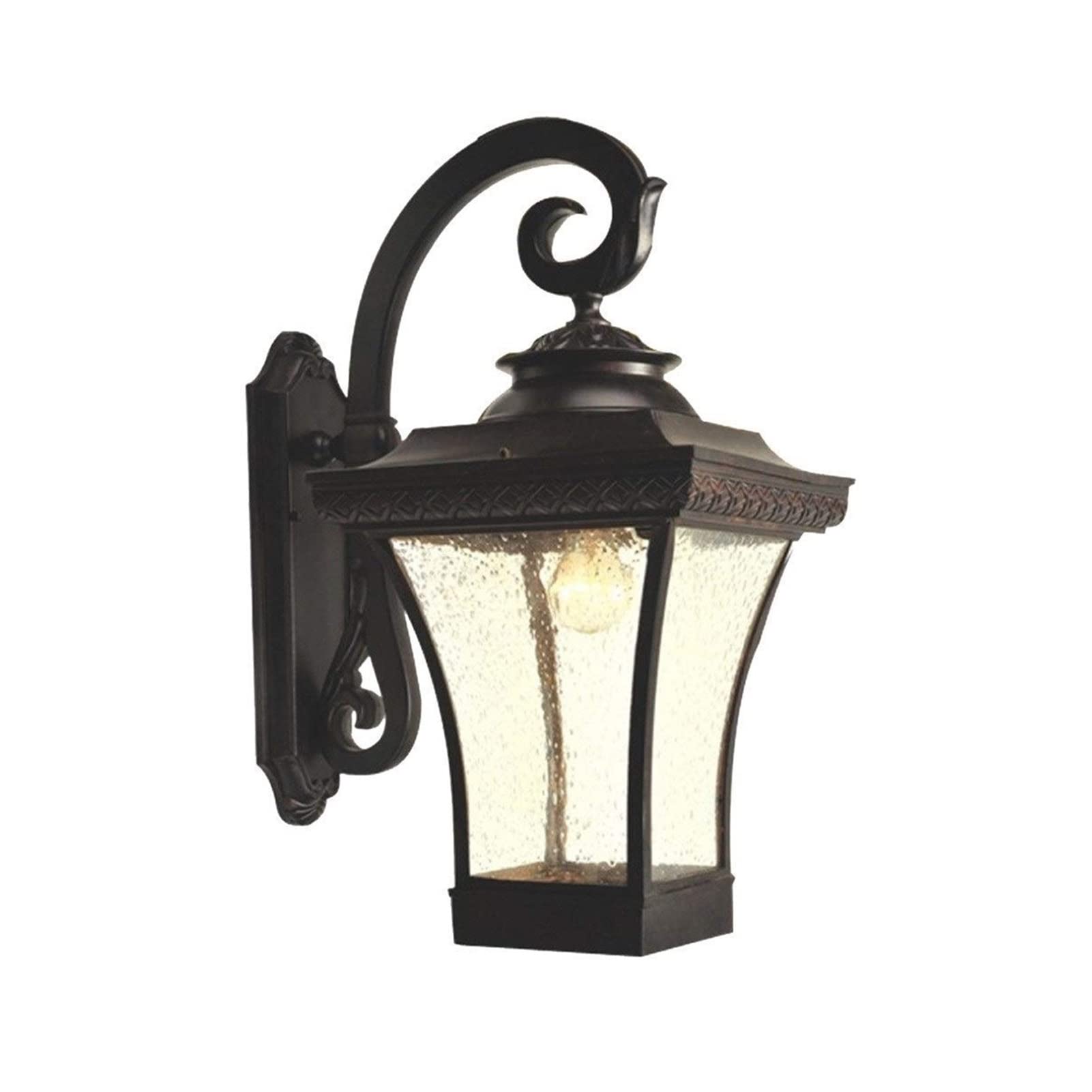 Lampe de mur d'extérieur rétro E27 en verre martelé style American Farmhouse