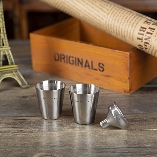image for kaululu Personalized Flask for Liquor and Funnel - 4 Oz Leak Proof 18/