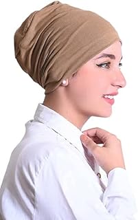 وشاح اسيل للنساء من سكارف قبعة باندو مزدوجة الطبقات ملفوفة بالكامل بطبقة بدون خياطة