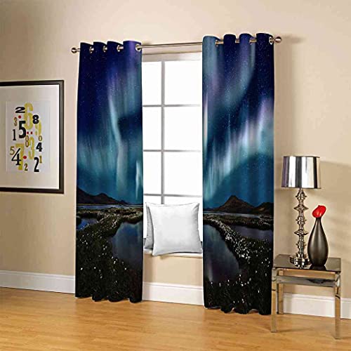 Rideaux occultants à oeillets 100% polyester phonique 264x242 cm - 5