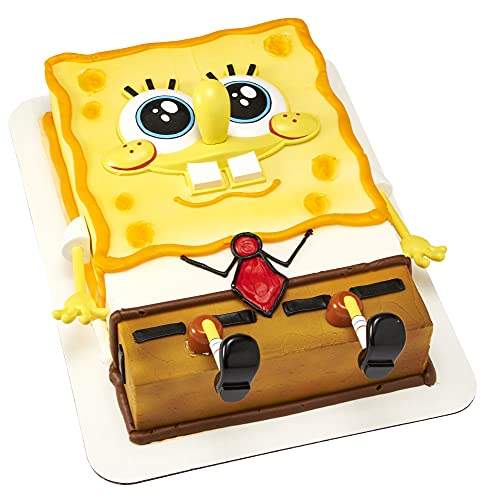 DecoSet® SpongeBob SquarePants™ Creations Cake Topper, 5-Piece Birthday Party Set with Eye-Popping Face and 2 Arms and 2 Legs by DecoPac - Used condition - US$9.46
