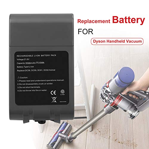 ASUNCELL V6 Replacement Battery For Dyson DC62 DC58 DC59 DC61 DC72 DC74 SV03 SV05 SV06 SV07 SV09 Animal Dyson V6 Portable Vacuum 21.6V 2.2A 3500mAh 2 Gallery Image