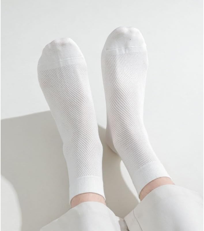 Thin Mesh Socks Sweat-absorbing Middle Cylinder Sockss Solid-color Cotton Socksing