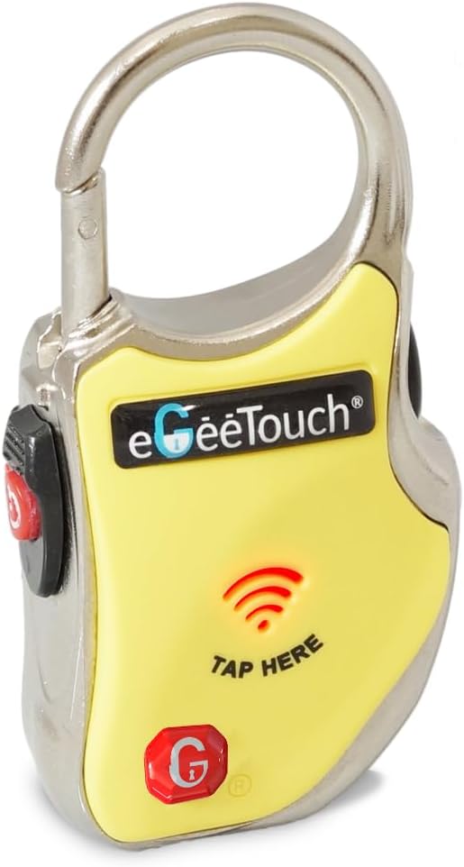 eGeeTouch Smart TSA Travel Lock - Secure & Track Your Luggage, Backpack, Cabinet Anywhere You go. (Single Yellow)