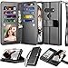 Njjex Compatible with LG K51 Case/LG Q51 / LG Reflect/LG K51 Wallet Case, [9 Card Slots] PU Leather ID Credit Card Holder Folio Flip [Detachable] Kickstand Magnetic Phone Cover & Lanyard [Black]