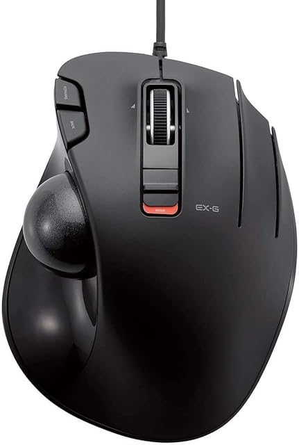 Elecom EX-G Trackball Mouse, 2.4GHz Wireless, Thumb Control, Ergonomic Design, Functional 4-Buttons, 32mm ball, Windows11, macOS (M-XT2URBK)