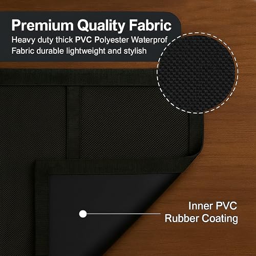 Image of Refrigerator Single Door Waterproof, Dustproof, Refrigerator Top Cover, Protective Cover for Fridges with Extra Storage Space Nylon Top cover with 6 Storage Pockets ( Black, 130 x 54 cm )
