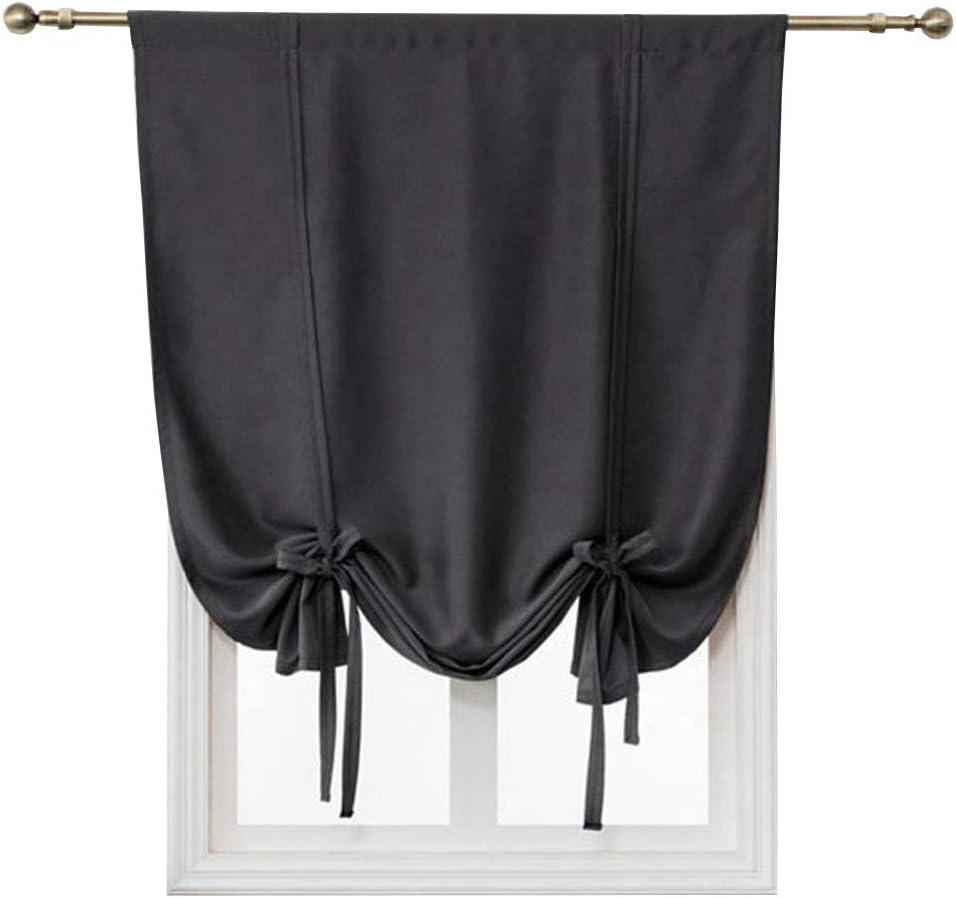HomeyHo Window Coverings Tie Up Curtains Blackout Tie Up