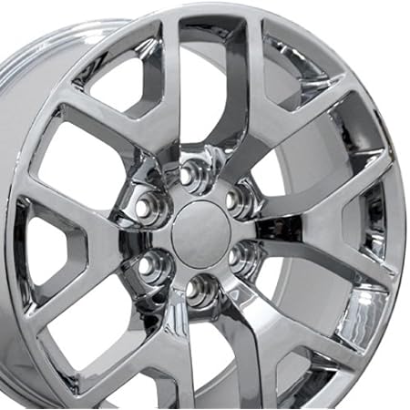 Amazon Com Oe Wheels Llc 20 Inch Fits Chevy Silverado Tahoe Gmc Sierra Yukon Cadillac Escalade Cv92 20x9 Rims Chrome Set Automotive