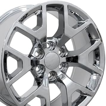 Amazon Com Oe Wheels Llc 20 Inch Fits Chevy Silverado Tahoe Gmc Sierra Yukon Cadillac Escalade Cv92 20x9 Rims Chrome Set Automotive