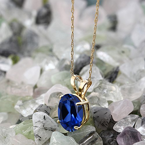 Gem Stone King 14K Yellow Gold 10X8MM Oval Gemstone Birthstone Solitaire Pendant Necklace | Gold Necklace For Women | With 18 inch Gold Chain | Fine Jewelry Gifts for Her Mom Women Wife3