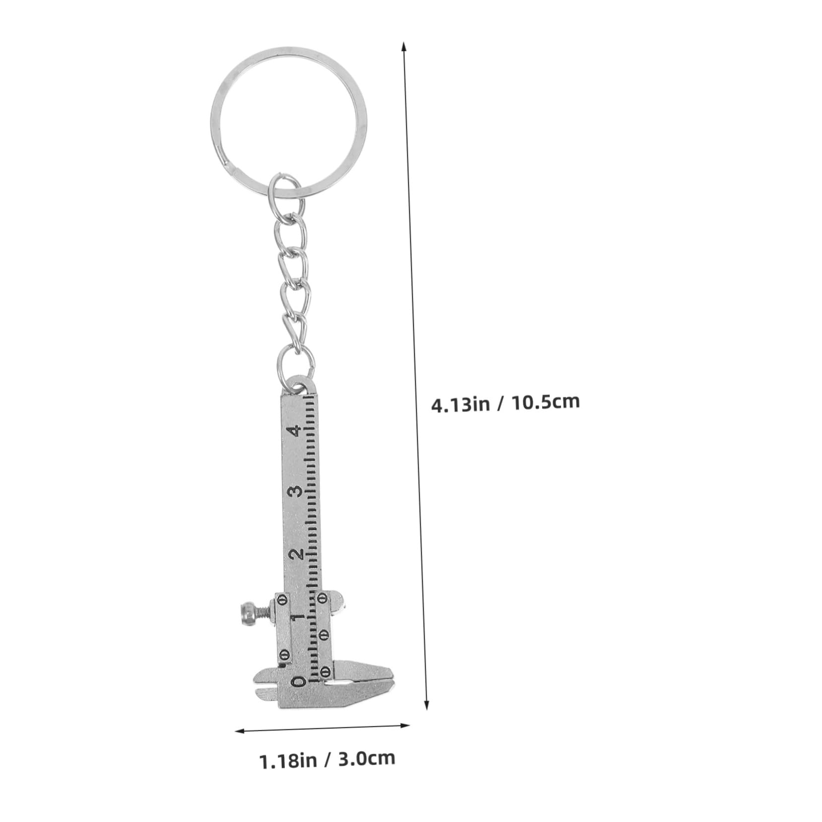 Cabilock 4Pcs Caliper Keychain Precision Measuring Tools with Stylish Finish for Accurate Measurement Portable Ruler for Unisex Use