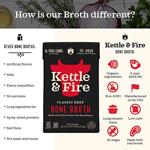 image for Kettle & Fire Beef Bone Broth Soup by Kettle and Fire, Pack of 4, Keto