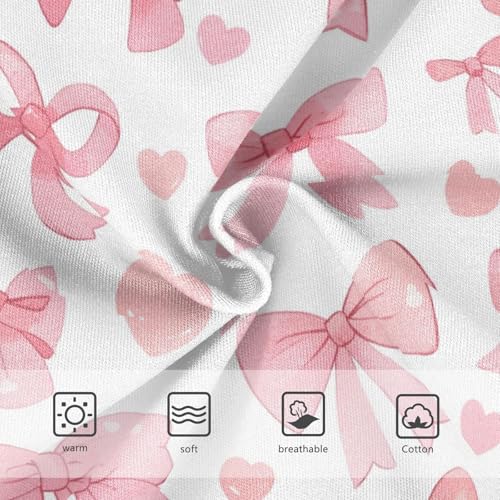 Wusikd Pink Ribbon Girls' Underwear Cotton Bows Hearts Girls Briefs Soft Toddler Underwear 2T3