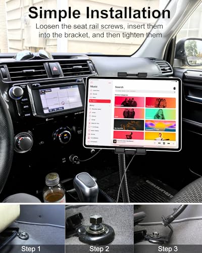 Soporte para tableta de coche con brazo flexible de cuello de cisne de alta rigidez 5