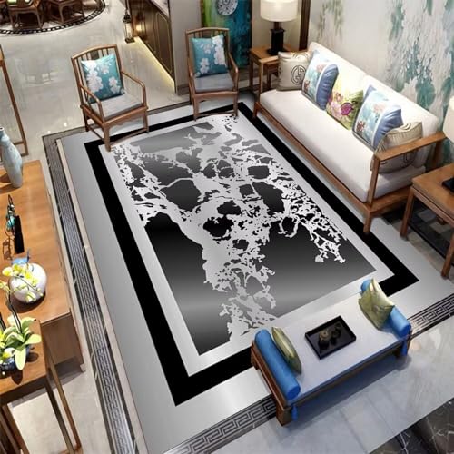 Tapis gamer sol gris 100x200cm moderne et insonorisé pour salon
