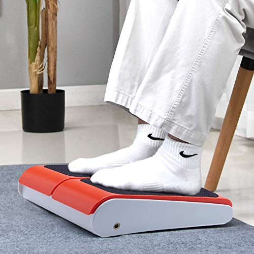 Emer Foot Massager Machine With Remote Control, Adjustable Vibration Speed Electric Foot Massager-Shiatsu Deep Kneading, Increases Blood Flow Circulation Foot And Leg Massager，Heatable (Orange-Heat) #TOP4