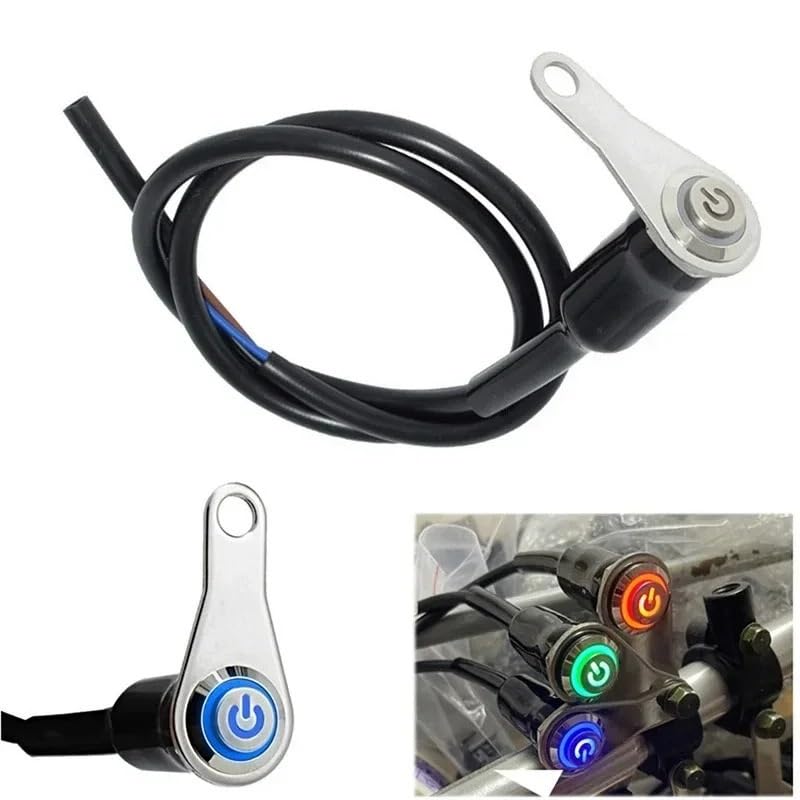 Interruptor LED 12V estanco de aluminio para activar luces de moto 3