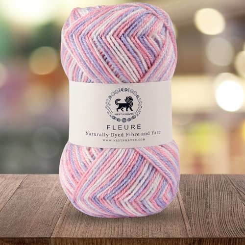 Image of Nestnhaven Acrowools Fleure Hand Knitting and Crochet Yarn. Pack of 1 Ball - 100gms. Shade no - NNHF (Multicolor14)