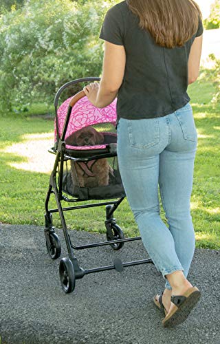 Pet Gear View 360 Pet Stroller Travel System 3-in-1 Carrier, Booster Seat and Stroller with Push Button Entry, Pink… - Image 4