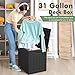 31 Gallon Outdoor Storage Box, Resin Deck Box Waterproof, Storage Cabinet for Outside Patio Furniture Cushions, Pool Supplies, Garden Tools, Indoor Storage with Lockable Lid