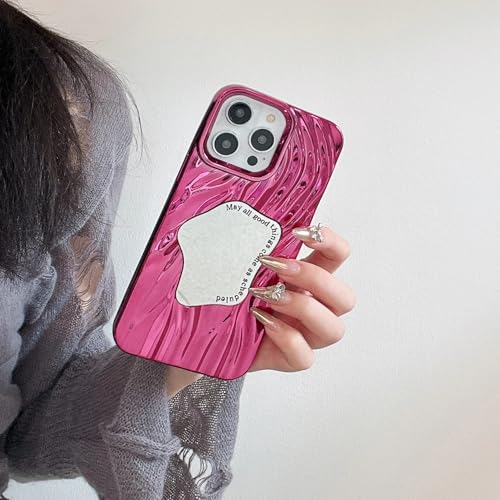 Coque miroir iPhone 14 Pro antichoc silicone rose pour vos retouches maquillage