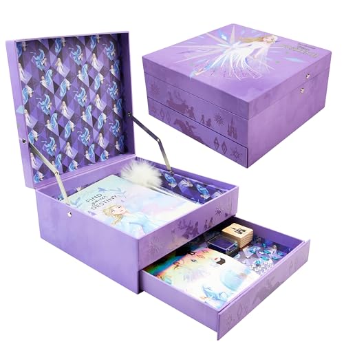 Disney Stitch Conjunto de Álbum de Recortes con Cuaderno, Pegatinas, Bolígrafo y Set de Manualidades - Regalos de Stitch para Niñas (Morado Frozen)