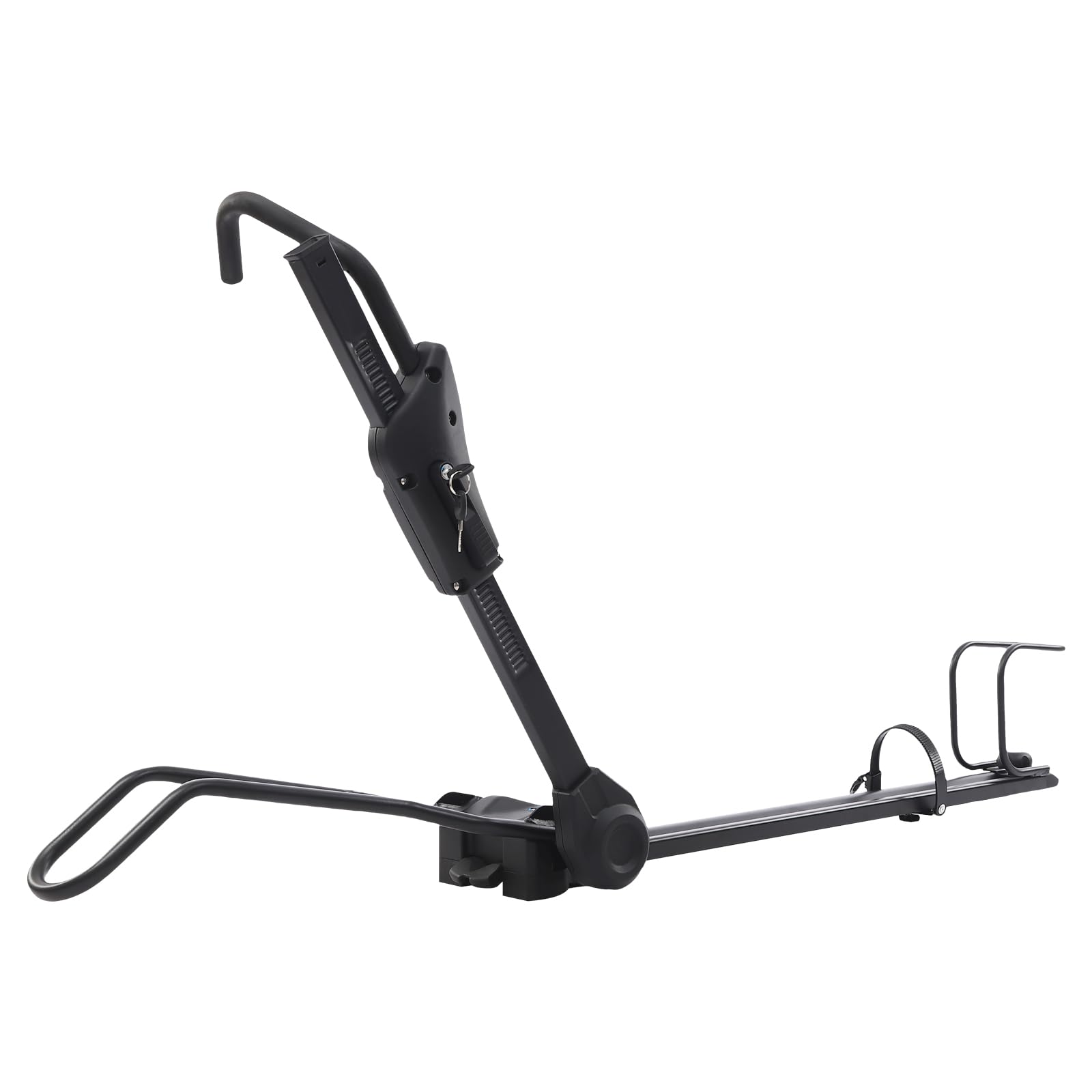Portabicicletas plegable, portabicicletas de techo vertical, universal, ancho de los neumáticos 5,59 cm, altura ajustable de 75 – 98 cm, portaequipajes para montaje en coches, SUV, MPV