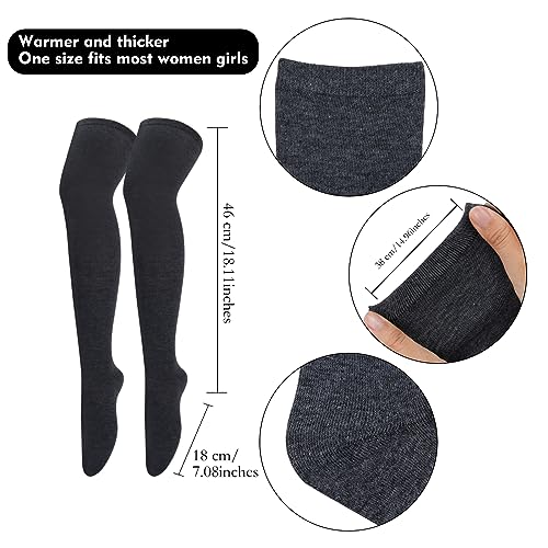 Hicdaw 4/10 Pairs Yoga Socks for Women Non Slip Skid Socks Long Socks Over Knee Thigh High Stockings Warm Cute2