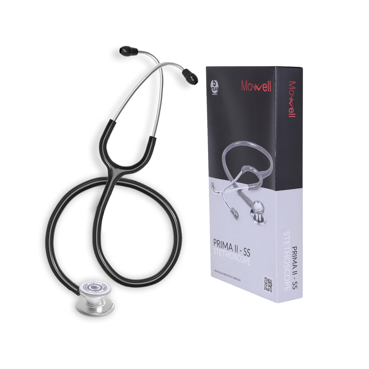Mowell SS Stainless Steel Acoustic Stethoscope Two-Way Lumen PVC Tubing Double Sided Chest Piece for Adult & Child Patient Trusted by Doctors & Medical Students (Black) (B09MLQWRVG) Amazon Price History, Amazon Price Tracker