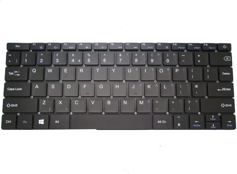 RTDPART Laptop Keyboard For Zyrex SKY 232 Mini (64) II Without Frame New Black United Kingdom UK
