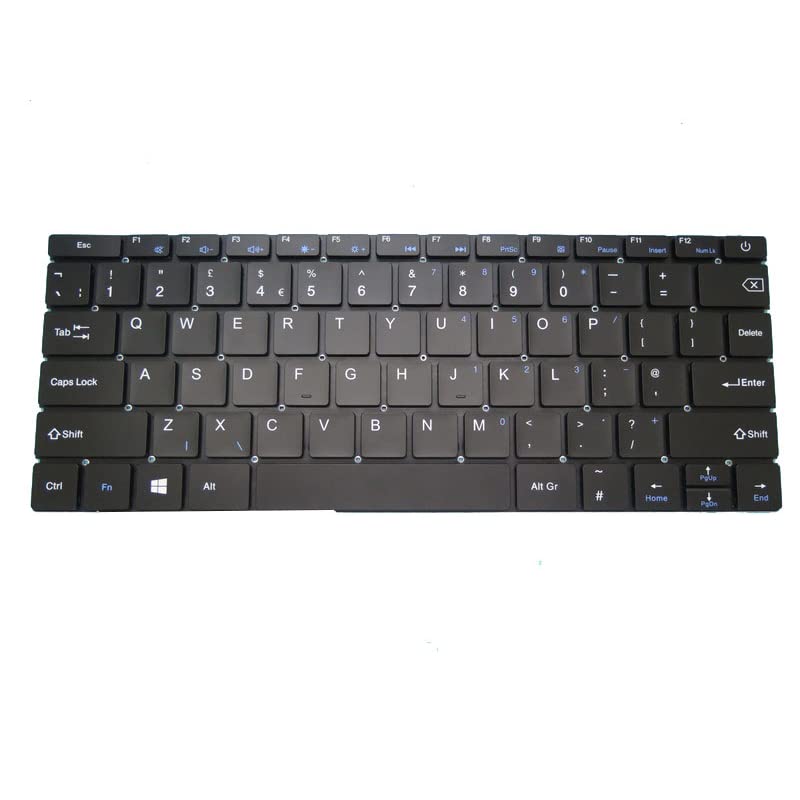 RTDPART Laptop Keyboard For Zyrex SKY 232 Mini (64) II Without Frame New Black United Kingdom UK