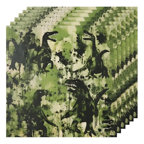 Servilletas de Tela Dinosaurio Camuflaje Set de 6 miniatura 1