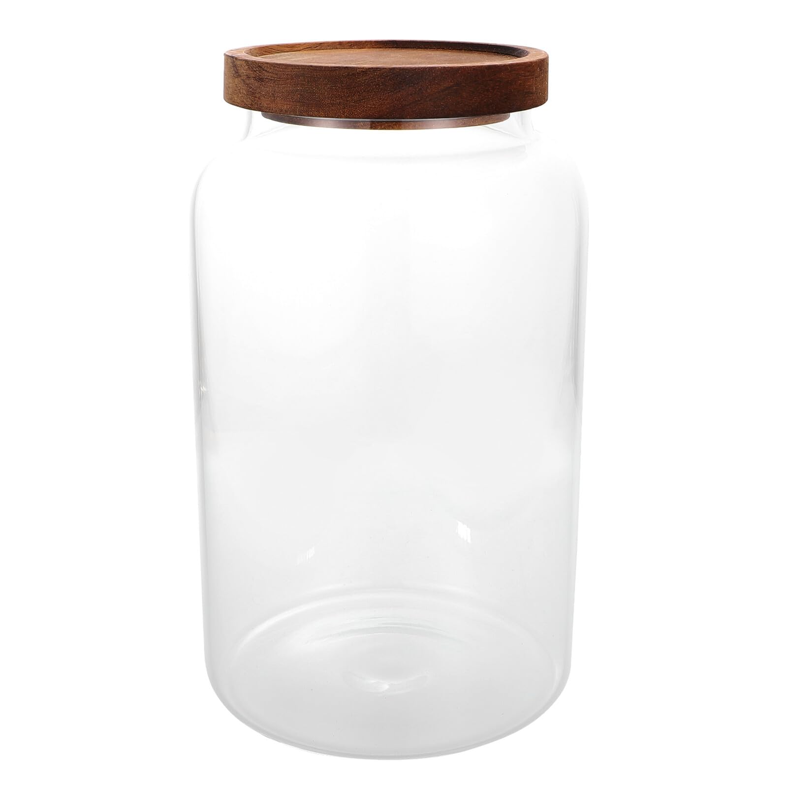 LIFKOME 2,8l Glas Vorratsglas mit Holzdeckel Luftdichter Küchenaufbewahrungsbehälter für Mehl und Lebensmittel Feuchtigkeitsgeschützt für Küche und Desktop