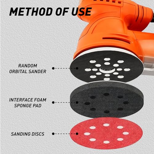 2 Stück Interface Pad 125mm 8 Loch aus Weichschaum für Rundungen, Polierpads 125mm, Soft Pad für Schleifteller und Polierteller, Leicht und Praktisch für Sandpapier