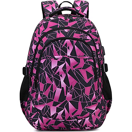 Schulrucksack für Männer Frauen Teenager Kinder College Bookbags Daypack Fit 13 Zoll Laptop Rucksack Rucksack, Lässiger Reiserucksack-Red Cover