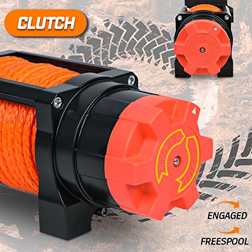 Zesuper 6000Lb Waterproof Ip67 Electric Winch For Utv Atv, With Synthetic Rope And Hawse Fairlead, With Both Wireless Handheld Remote And Corded Control #TOP1