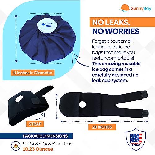 SunnyBay Refillable 11 in Ice Bag with 28 in Strap - Reusable Washable Medical Icing Pack - for Ankle, Knee, Neck, Shoulder Injuries- Cold Therapy Muscle Pain Relief - Thumbnail 2
